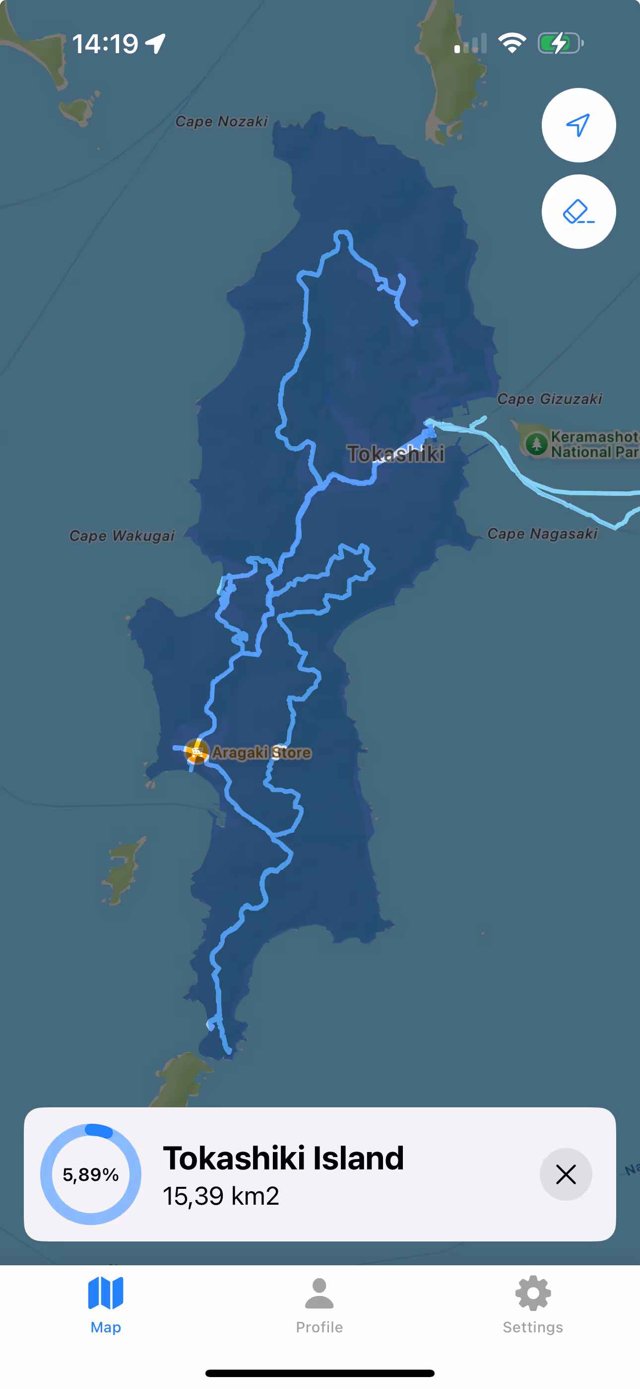 Been To fog map showing explored areas clearing through the fog